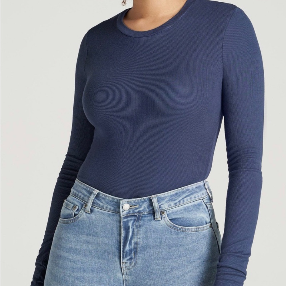 Aerie Real Soft Navy Blue Long Sleeve Shirt